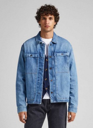 Chaqueta Pepe Jeans Regular Fit Denim Jacket Hombre Azules | 462VBZPXA