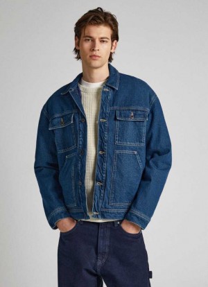Chaqueta Pepe Jeans Relaxed Fit Denim Jacket Hombre Azules | 149EKCTBV