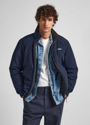 Chaqueta Pepe Jeans Reversible Bomber Jacket Hombre Gris Oscuro | 968MXORUG