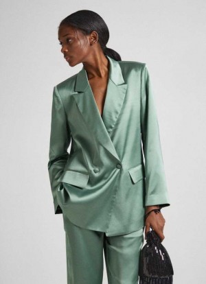 Chaqueta Pepe Jeans Satin Blazer Mujer Verde | 819SPNQJL