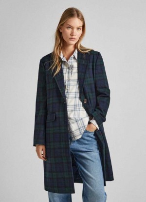 Chaqueta Pepe Jeans Tartan Lana Coat Mujer Multicolor | 352HANTEQ