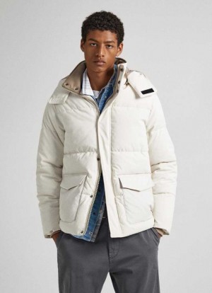 Chaqueta Pepe Jeans Twill Acolchado Down Jacket Hombre Blancas | 562DEBQCZ