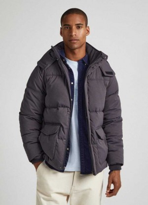 Chaqueta Pepe Jeans Twill Acolchado Down Jacket Hombre Negras | 948TGFYPA