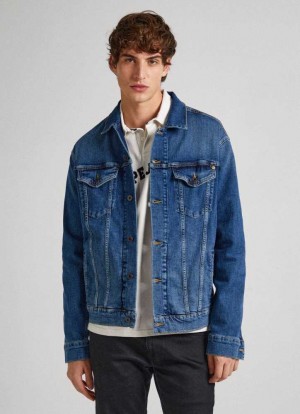 Chaqueta Pepe Jeans Worn Effect Denim Jacket Hombre Azules | 495MPEHDK