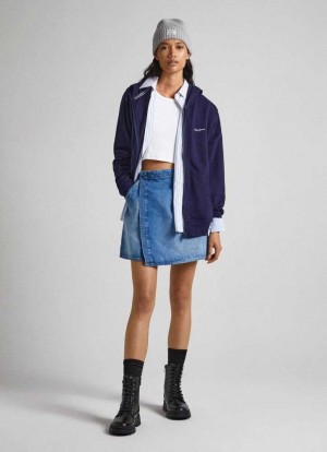 Denim Pepe Jeans Asymmetrical Denim Skirt Mujer Azules | 320NEDIQA