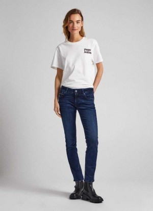 Denim Pepe Jeans Brooke Regular Fit Mid-rise Jeans Mujer Azules | 802PXEGTB