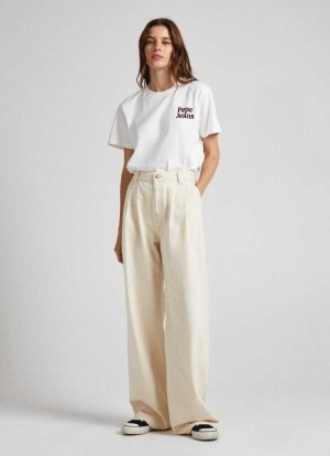 Denim Pepe Jeans Cecilia Anchos Fit High-rise Jeans Mujer Azules | 078PLQYZD