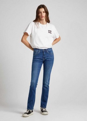 Denim Pepe Jeans Grace Slim Fit High-rise Jeans Mujer Azules | 932JUTRWY