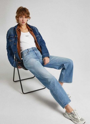 Denim Pepe Jeans High-rise Bootcut Fit Jeans Mujer Azules | 264URCBHV