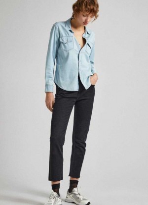 Denim Pepe Jeans High-rise Directo Fit Jeans Mujer Azules | 268SQTROH