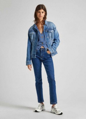 Denim Pepe Jeans High-rise Directo Fit Jeans Mujer Azules | 975LVGWSJ