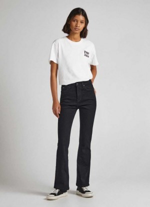 Denim Pepe Jeans High-rise Flare Fit Jeans Mujer Azules | 681JGVWFS