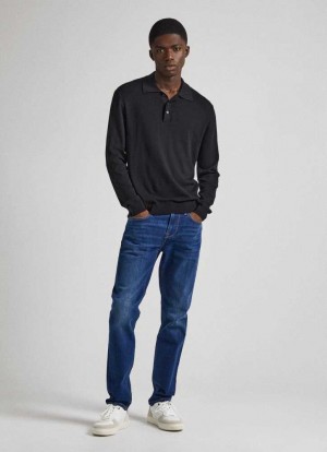 Denim Pepe Jeans Mid-rise Slim Fit Jeans Hombre Azules | 526GTXIDP