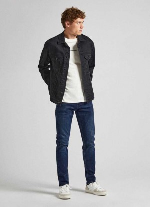Denim Pepe Jeans Mid-rise Slim Fit Jeans Hombre Azules | 431ONJYDK