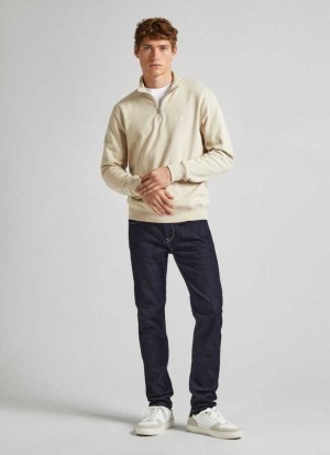 Denim Pepe Jeans Mid-rise Slim Fit Jeans Hombre Azules | 397PRQYGA