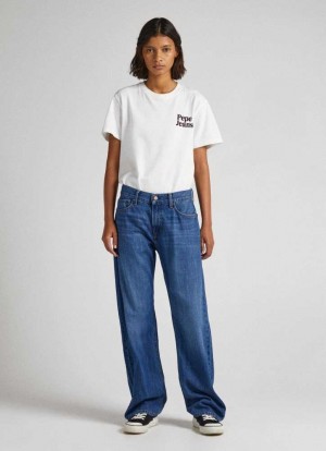 Denim Pepe Jeans Nicky Boyfriend Fit Low-rise Jeans Mujer Azules | 640OITMDB