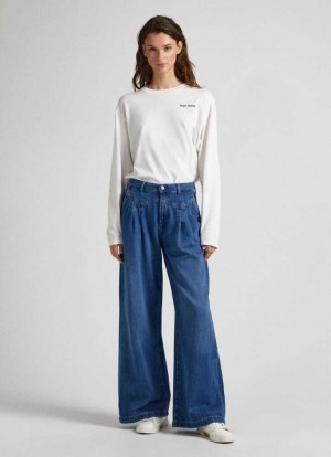 Denim Pepe Jeans Quinn Relaxed Fit Mid-rise Jeans Mujer Azules | 984DBUVCI