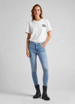 Denim Pepe Jeans Regent Flaco Fit High-rise Jeans Mujer Azules | 975YGQBSR