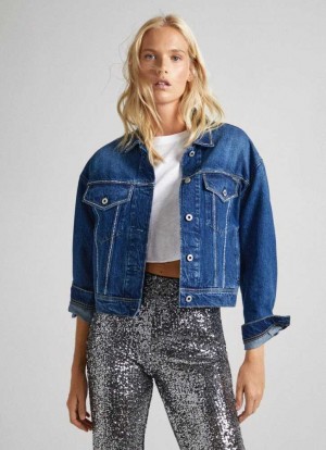 Denim Pepe Jeans Regular Fit Denim Jacket Mujer Azules | 743DXJCRM