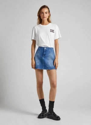 Denim Pepe Jeans Regular Fit Denim Skirt Mujer Azules | 136GMVEHK