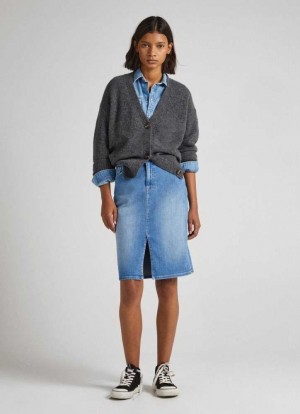 Denim Pepe Jeans Regular Fit Denim Skirt Mujer Azules | 635REBMLT