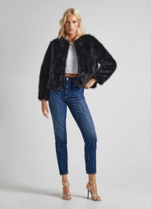 Denim Pepe Jeans Ultra High Cintura Taper Fit Sparkle Jeans Mujer Azules | 896DZCAHL