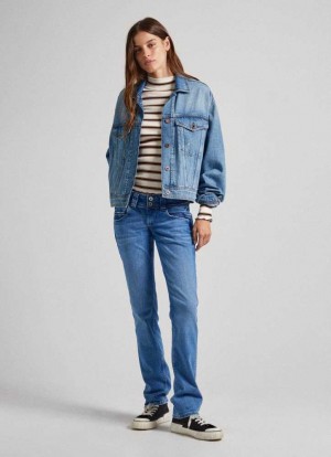 Denim Pepe Jeans Venus Regular Fit Low-rise Jeans Mujer Azules | 568KMTNHU