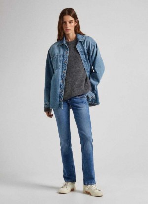 Denim Pepe Jeans Venus Regular Fit Low-rise Jeans Mujer Azules | 835NUHXTQ