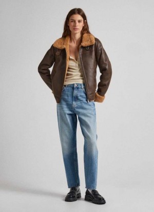 Denim Pepe Jeans Willow Tapered Fit High-rise Jeans Mujer Azules | 039EPNMTQ