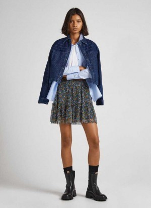 Falda Pepe Jeans Floral Chiffon Skirt Mujer Multicolor | 410STKYIW