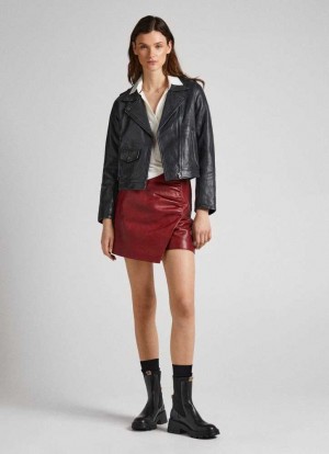 Falda Pepe Jeans Lamb Nappa Skort Mujer Burdeos Rojas | 326SIPVRY