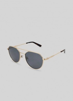 Gafas de Sol Pepe Jeans Aviator Sunglasses Hombre Doradas | 049GMHXIF