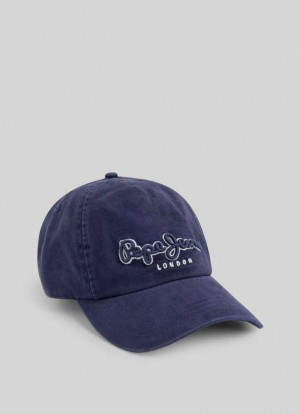 Gorras Pepe Jeans 3d Embroidered Logo Cap Mujer Azules | 076OXAZFP