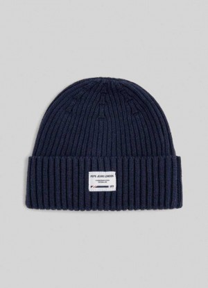 Gorras Pepe Jeans Acanalado Knit Hat Hombre Azules | 265BVEOWJ