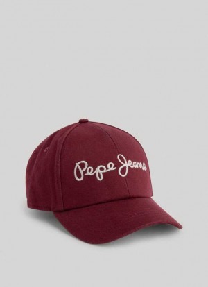 Gorras Pepe Jeans Basic Cap With Embroidered Logo Hombre Burdeos Rojas | 789NVTUFJ
