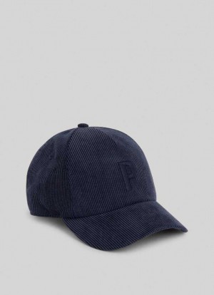 Gorras Pepe Jeans Basic Corduroy Cap Hombre Azul Marino | 834RAKLIQ