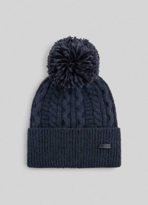 Gorras Pepe Jeans Braided Cable Knit Beanie Mujer Azules | 415QGIBHD