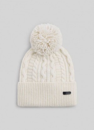 Gorras Pepe Jeans Braided Cable Knit Beanie Mujer Blancas | 074IROGQT