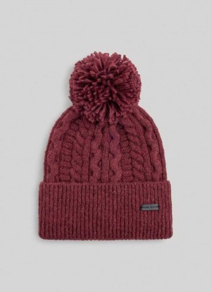Gorras Pepe Jeans Braided Cable Knit Beanie Hombre Burdeos Rojas | 059TQLRGK