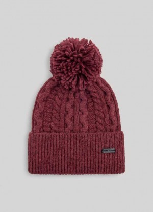 Gorras Pepe Jeans Braided Cable Knit Beanie Mujer Burdeos Rojas | 862ONFQXY