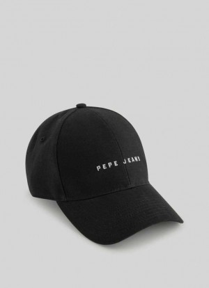 Gorras Pepe Jeans Embroidered Logo Baseball Cap Hombre Negras | 795NIADQX