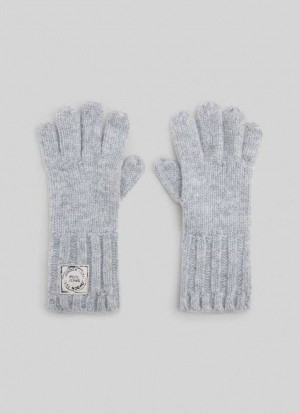 Guantes Pepe Jeans Label Logo Gloves Mujer Gris | 865XPNFLG