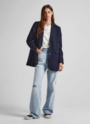 Jeans Pepe Jeans Harper Fit Flare High-rise Jeans Mujer Azules | 502HXMKPV