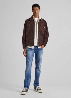 Jeans Pepe Jeans Hatch Slim Fit Low-rise Jeans Hombre Azules | 695KLDNYW