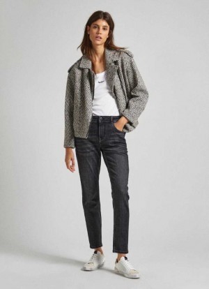 Jeans Pepe Jeans High-rise Taper Fit Jeans Mujer Azules | 270TBIEZO
