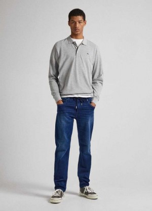 Jeans Pepe Jeans Jagger Slim Fit Mid-rise Jeans Hombre Azules | 712ZOVWEL