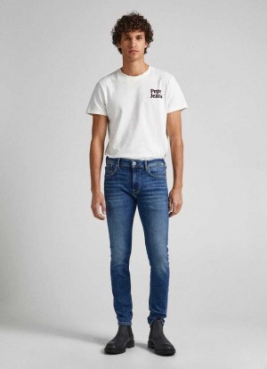 Jeans Pepe Jeans Low-rise Flaco Fit Jeans Hombre Azules | 865PJQDZG