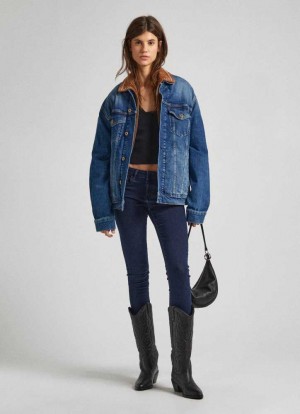 Jeans Pepe Jeans Low-rise Flaco Fit Jeans Mujer Azules | 697KOFYLH