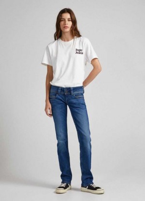 Jeans Pepe Jeans Low-rise Regular Fit Jeans Mujer Azules | 827FXDEYV