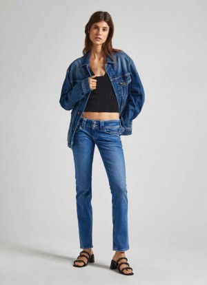 Jeans Pepe Jeans Low-rise Slim Fit Jeans Mujer Azules | 985MBAGJI